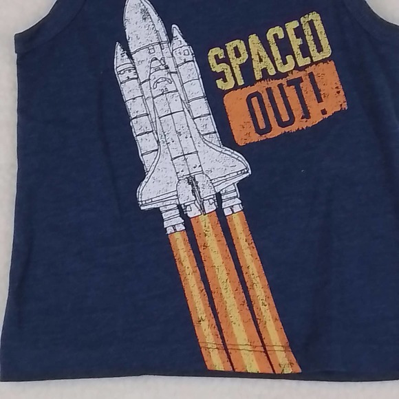 Oshkosh Cotton Blend Tank Boy's Size 12mo in Blue w/ Space Theme - Picture 5 of 7